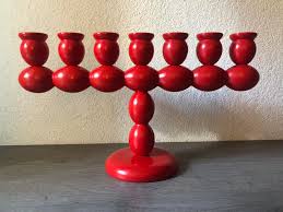 Easy to clean & reusable the reindeer candle holder has a smooth outer surface. Vintage 1960s 17 Wide Swedish Red Wood Candle Holder Large Ornate Solid Wood Candelabra Menorah By Pkflamingovintage From Pink Flamingo Vintage Of Miami Fl Attic
