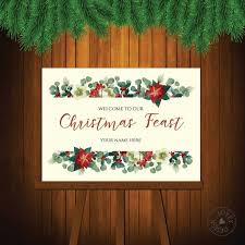 Decorazione Natalizia Segno Di Benvenuto Cena Di Natale Etsy Christmas Printables Holiday Feast