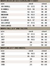 Cutter Buck Mens Size Chart