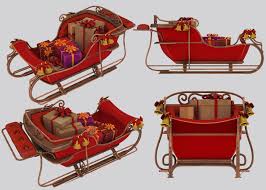 Santa Claus Sleigh 3d Model In 2020 Sleigh 3d Model Christmas Sleigh