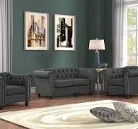 ‫Amazon.com: US Furnishing סלון, כיסא סט ריהוט לסלון, בד פשתן ...‬‎