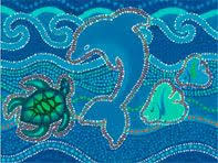 Aboriginal Art Print Dolphin Songs Design Aboriginal Art Aboriginal Dot Painting Aboriginal Art Animals