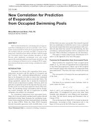 Pdf Calculation Of Evaporation From Indoor Swimming Pools
