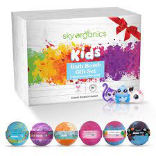 Amazon Com Kids Bath Bombs Gift Set With Surprise Toys 6x5oz Fun Assorted Colored Xl Bath Fizzies Kid Safe Gender Neutral With Natural Essential Oils Handmade In The Usa Bubble Bath Fizzy