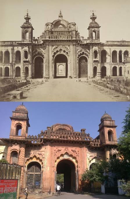 Gate of the Kaisarbagh palace, Lucknow, India. Built 1850. Photos from 1858 and 2022. : r/OldPhotosInRealLife
