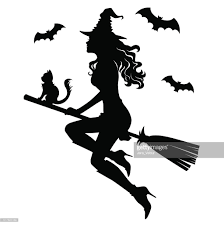 The Beautiful Silhouette Of A Witch On A Broom Witch Silhouette Witch Clipart Halloween Silhouettes