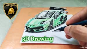 So i thought of experimenting with mineral spirit. How To Draw A 3d Car Drawing Lamborghini Aventador Svj 3d Trick Art Youtube