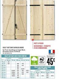 Offre Volet Battant Sapin Du Nord Chez Brico Depot