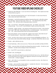 Youtube Video Upload Checklist Youtube Channel Ideas Start Youtube Channel Youtube Business