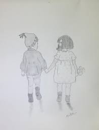 Best Friends Pencil Drawing Drawings Of Friends Cute Best Friend Drawings Boy And Girl Sketch