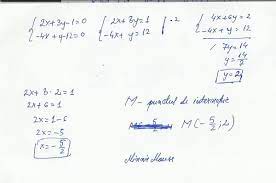 Lectii de mate, materiale bac+evaluarea națională matematică (+alte materii). Sa Se Determine Coordonatele Punctului De Intersectie A Dreptelor De Ecuatii 2x 3y 1 0 Si 4x Y Brainly Ro