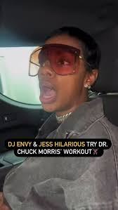 So @jesshilarious_official challenged @djenvy to do Dr. Chuck Morris at  @midtownbiohack workouts 😩😆 . Legend has it he’s still catching his  breath 🤣