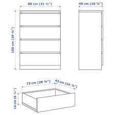 Pulaski home comfort rustic industrial six drawer dresser, 48 x 16 x 36, medium brown. Malm Chest Of 4 Drawers High Gloss White 80x100 Cm Ikea