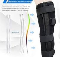 3-Panel Knee Immobilizer Full Leg Support Brace 21" Length Aluminum alloy  Straight Knee Splint - for Knee Pre-and Postoperative & Injury or Surgery  ...