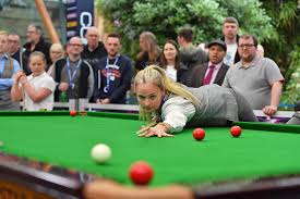 Bbc sport presenter reanne evans shows off the snooker practice area at the crucible. Reanne Evans Wpbsa