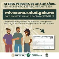 El registro digital para personas de 30 a 39 años ya está disponible en la página mivacuna.salud.gob.mx/; Fjco5tfp2yfdvm