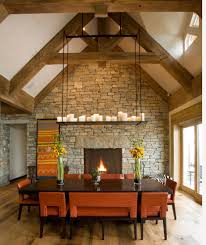 tall candle pillars with rustic dining