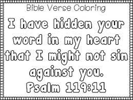 That i might not sin against you. Psalms For Kids Psalm 119 11 Bible Verse Tracing And Coloring Worksheets