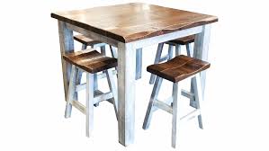 White Washed Oak Pub Table Ez Mountain Rustic Furniture