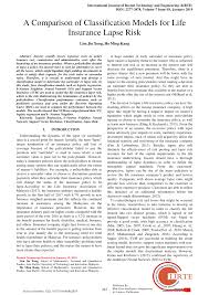 Maybe you would like to learn more about one of these? Pdf A Comparison Of Classification Models For Life Insurance Lapse Risk
