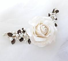 What colors go with rose gold for a wedding? Polymer Clay Flower White Rose Hair Clip Ready To Ship Wedding Flowers Barrettes Clips Weddings Xn Kopsch Orthopdie 7nb De
