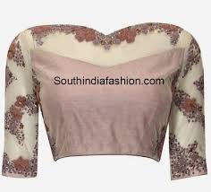 Black Boat Neck Net Tops Boat Neck Blouse With Net Sleeves And Neckline South India Fashion Netted Blouse Designs Blouse Designs Latest Blouse Neck Designs