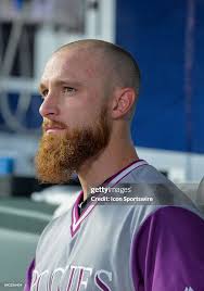 Colorado catcher Jonathan Lucroy looks
