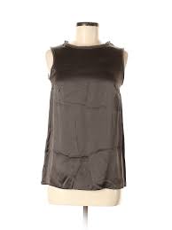 Details About Peserico Women Brown Sleeveless Silk Top 38 Eur