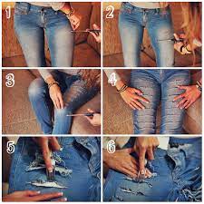 Next, on the top layer where you snipped, start cutting. Ø§Ù„Ù‡ÙˆØ§Ø¡ Ø®ÙŠÙ…Ø© Ù…Ø±Ø¬Ø¹ How To Make Ripped Jeans At Home Hotelsanaasinn Com