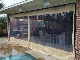 Closed Clear Vinyl Curtains Backyard Patio Designs Patio Enclosures Outdoor Curtains