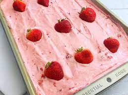 Strawberry Jello Cake With Strawberry Buttercream Frosting Recipe Strawberry Jello Cake Jello Cake Strawberry Buttercream
