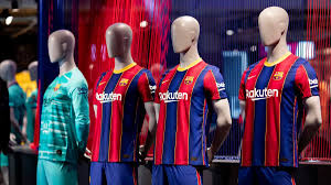 The uniform has blue and red stripes. The Reactions Of The Fans To Barca S New Kit