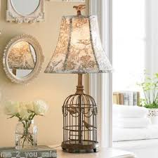 New French Country Shabby Chic Bird Cage Table Lamp Toile Shade T4 With Images Shabby Chic Candle