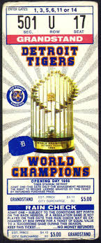 Opening Day Ticket For The Detroit Tigers Game 1985 Detroit Tigers Game Detroit Tigers Detroit