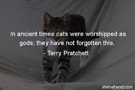 Terry Pratchett Quote In Ancient Times Cats Were Worshipped As Gods They Have Not Forgotten This