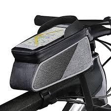 Rotto Fahrradtasche Rahmentasche Oberrohrtasche Fahrrad Handy Tasche Vorne Sensitive Touch Screen Wasserdicht Schwarz Rahmentasche Fahrradtasche Lenkertasche