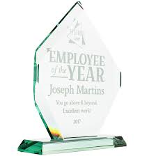 An award is given to an employee either yearly or monthly to recognize his efforts and outstanding performance for a certain period or on a certain vital project, which not only resulted in achievement of organizational goals but also exceeded the normal expectation level of him. Custom Engraved Diamond Employee Of Year Award Trophies Plaquemaker