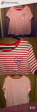 Bnwt Old Navy 3x Love Wins Graphic Stripe Tshirt Stripe Tshirt Old Navy Red And White Stripes