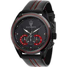 Favoriten speichern & traumuhr finden. Maserati Man Watch Traguardo Black Red R8871612023 45mm Chronograph