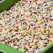 Cake Batter Rice Krispie Treats Recipe Food Crispy Treats Love Food