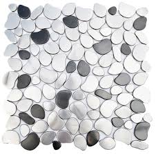Check spelling or type a new query. Black And Silver River Rock Pattern Mosaic Stainless Steel Tile For Ki