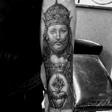 Carefully employed using soft curvature and beveled sides, the 3d cross appears slightly raised in appearance, giving the impression of so much more than mere tattoo art, but a way of life and faith you can almost reach out and touch like a. Jesus Arm Tattoo Best Tattoo Ideas Gallery