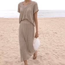 Find the free pattern here Summer Knitted 2 Piece Set Skirt Sweater Carmen Candela