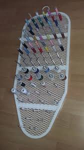 Garnrollenhalter Aus Bugelbrett Von Ikea Sewing Room Inspiration Sewing Room Organization Sewing Rooms