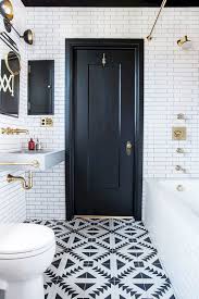 Tile floor, med wood tone tub panel and vanity. Small Master Bathroom Ideas Design Corral