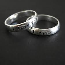 Star Wars Wedding Bands Han Leia I Love You I Know Pair Of Sterling Silver His And Hers We Amazing Wedding Rings Star Wars Wedding Band Wedding Rings