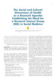 Maybe you would like to learn more about one of these? Pdf The Social And Cultural Dimensions Of Health As A Research Agenda Establishing The Need For A Research Interest Group Rig In Social Medicine