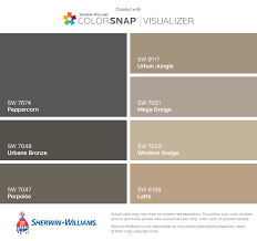 Trim is sherwin williams sw7005 pure white. I Found These Colors With Colorsnap Visualizer For Iphone By Sherwin Williams Peppercorn Sw Sherwin Williams Paint Colors House Color Palettes Urban Bronze
