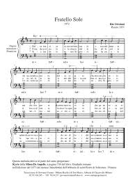 Canzone scritta dal sacerdote francese jean marie benjamin per il testo e da ritz ortolani per la musica, fa parte della colonna sonora del film omonimo diretto da franco zeffirelli sulla vita di san. Fratello Sole Sorella Luna