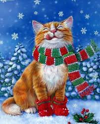 I hope my tree survives the holiday **large view please**. Christmas Kitty Diamond Art Painting Kit Diamondartgifts